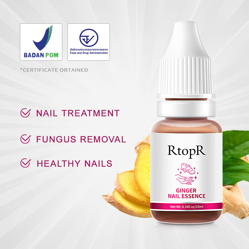 RtopR【Official Store】Ginger Nail Essence Nail Repair Serum for Cracked and Damaged nails & Cuticles Effective Nail Serum