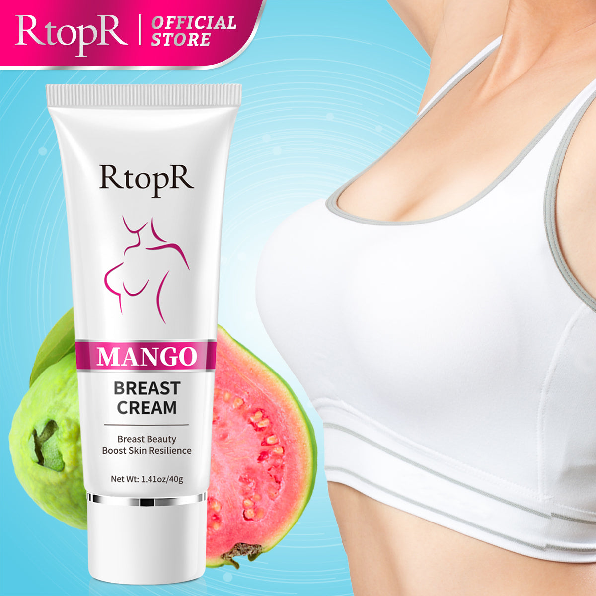 RtopR【Official Store】 Mango Breast Enlargement Cream Best Breast Firming Cream Breast Increase Cream Breast Development Cream Permanent Enhancement Lifting Tightening Enlarge Chest1.41oz/40g